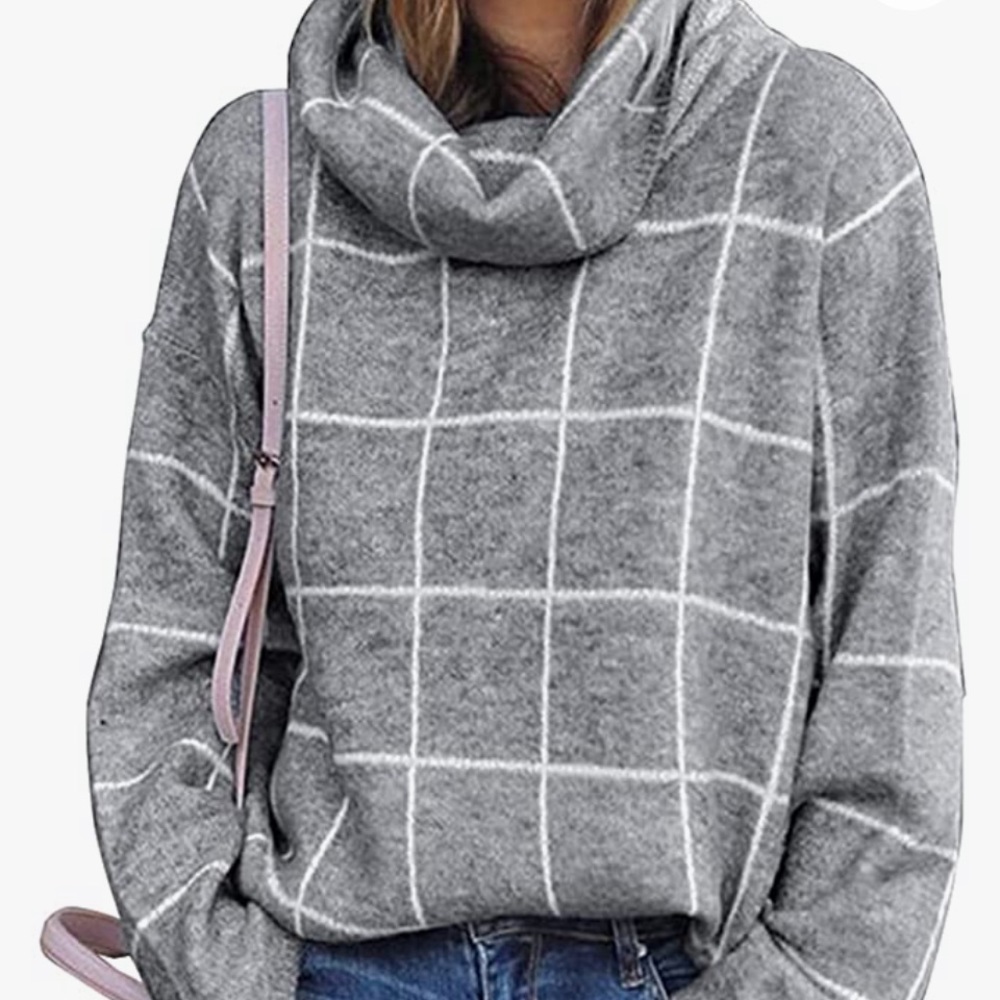 Pullover Plaid Sweater Dress